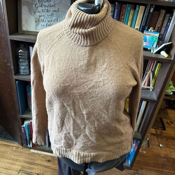 J Crew camel cowl neck alpaca wool blend XS pullover sweater - Picture 1 of 5